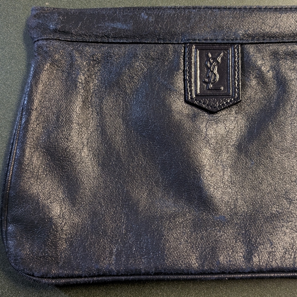 Vintage Yves Saint Laurent Navy Blue Clutch